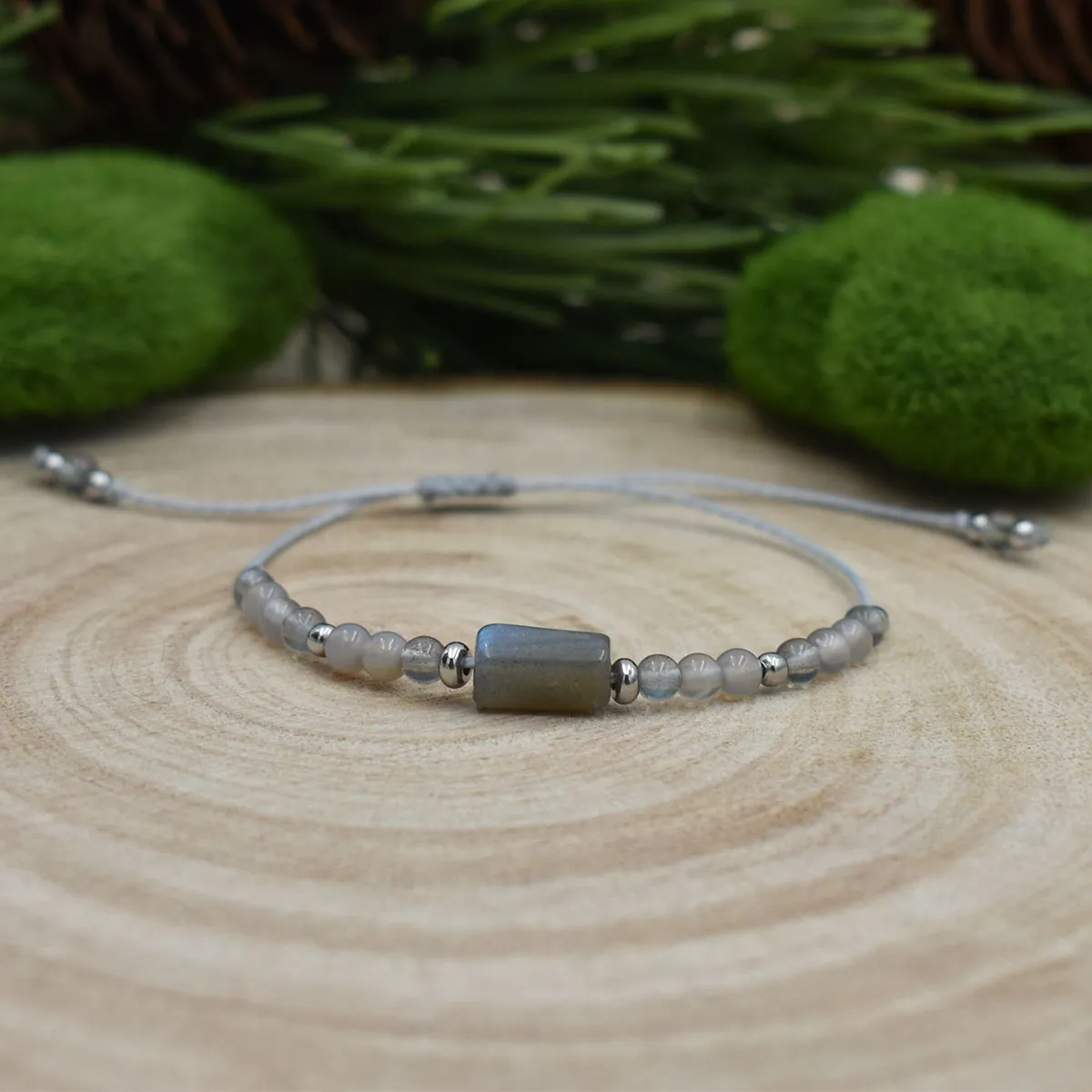 Bransoletka z kamieni naturalnych z lebradorytem - STONE 4 Bransoletka z kamieni naturalnych z lebradorytem - STONE - obrazek 4