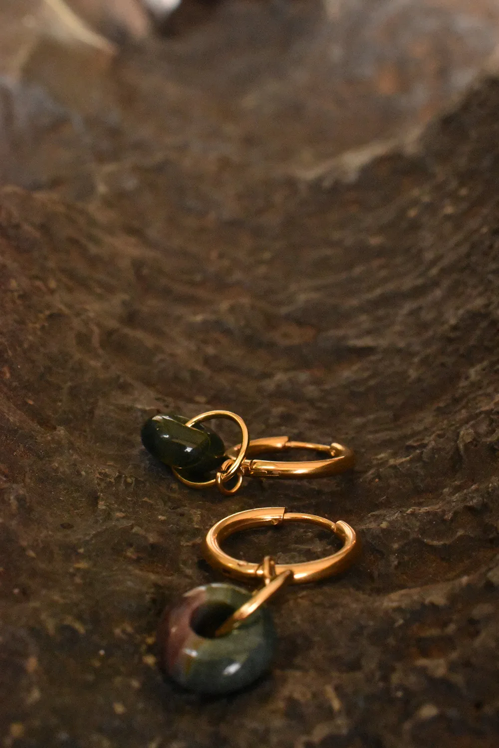 Kolczyki z Agatem Indyjskim - Agate Hoops #2 6 Kolczyki z Agatem Indyjskim - Agate Hoops #2 - obrazek 6