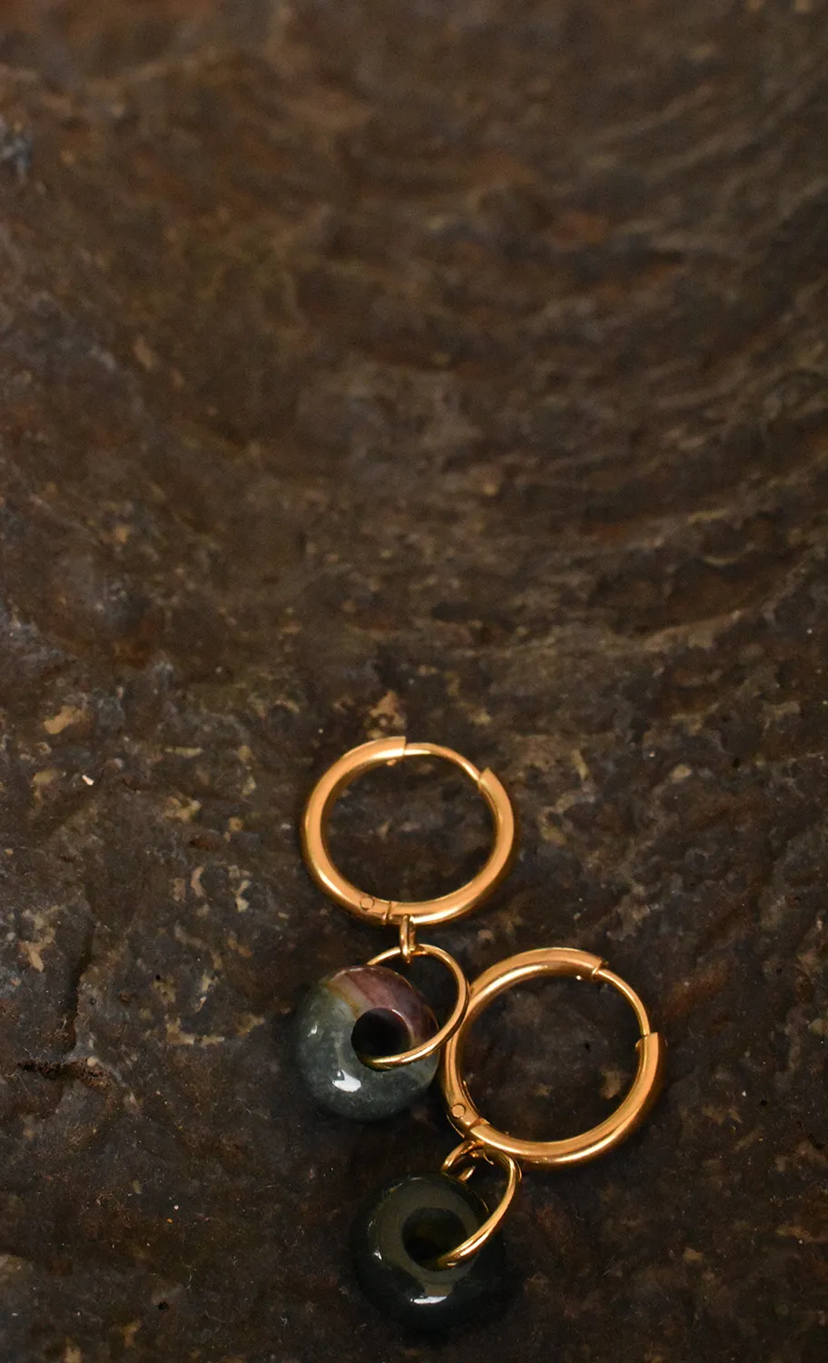 Kolczyki z Agatem Indyjskim - Agate Hoops #2 7 Kolczyki z Agatem Indyjskim - Agate Hoops #2 - obrazek 7