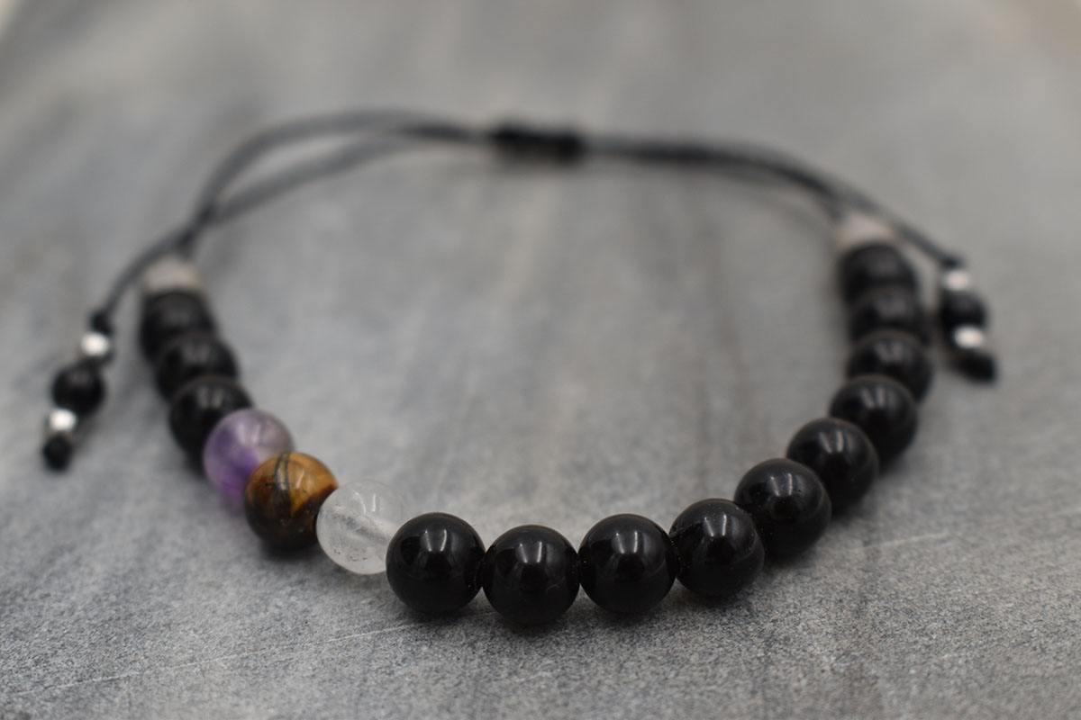 Bransoletka z kamieni naturalnych - ONYKS MAN SILVER 2 Bransoletka z kamieni naturalnych - ONYKS MAN SILVER - obrazek 2