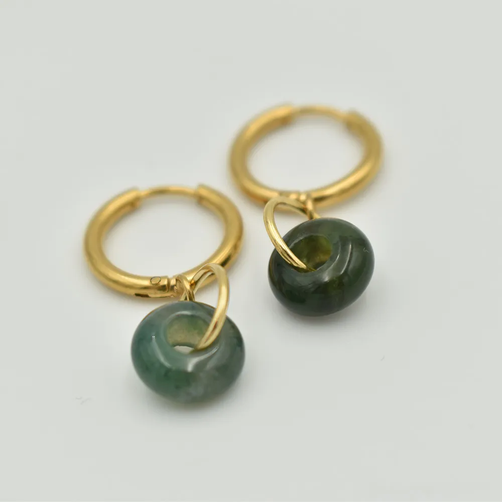 Kolczyki z Agatem Indyjskim - e Hoops #3 4 Kolczyki z Agatem Indyjskim - e Hoops #3 - obrazek 4