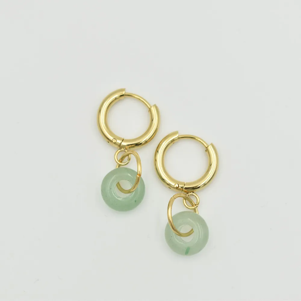 Kolczyki z Awenturynem - Awenturyn Hoops 4 Kolczyki z Awenturynem - Awenturyn Hoops - obrazek 4