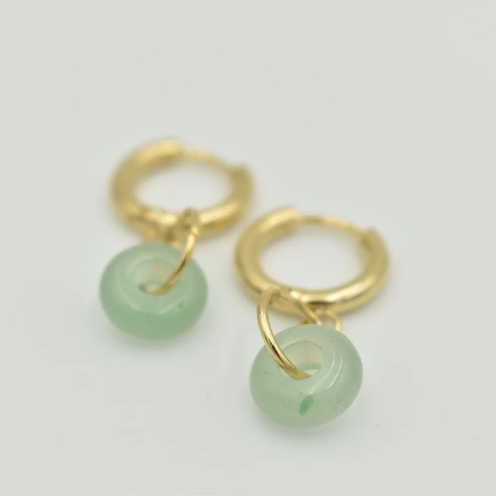 Kolczyki z Awenturynem - Awenturyn Hoops 3 Kolczyki z Awenturynem - Awenturyn Hoops - obrazek 3