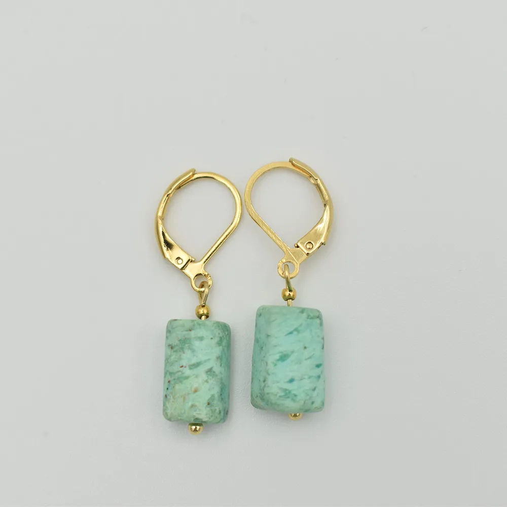 KOLCZYKI Z JASPISEM TURKUSOWYM 3 KOLCZYKI Z JASPISEM TURKUSOWYM - obrazek 3