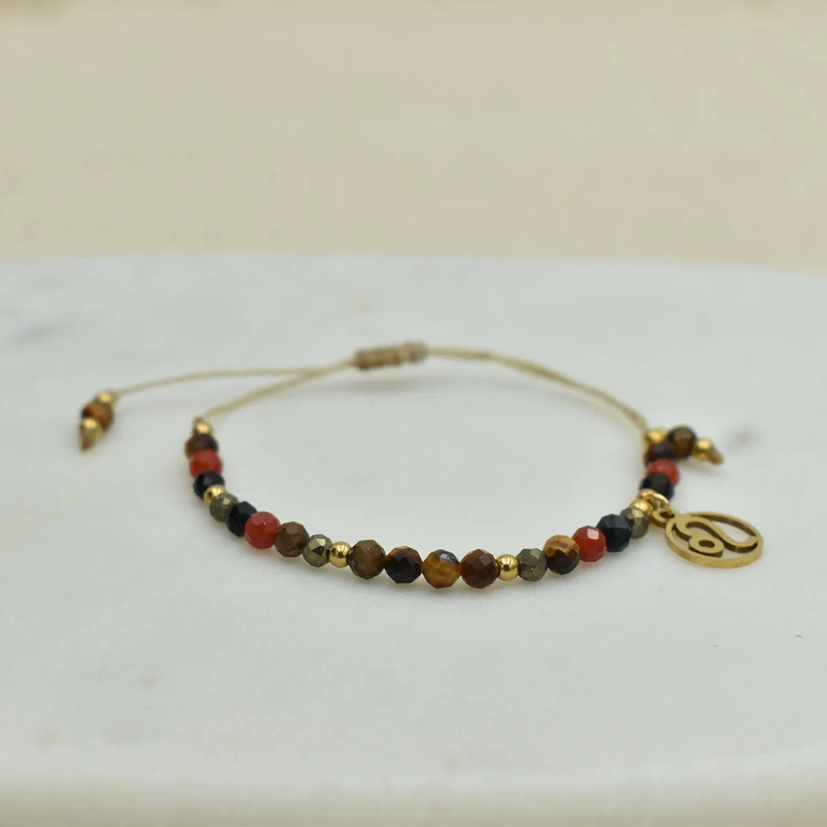 Bransoletka z kamieni naturalnych dla znaku zodiaku LEW 2 Bransoletka z kamieni naturalnych dla znaku zodiaku LEW - obrazek 2