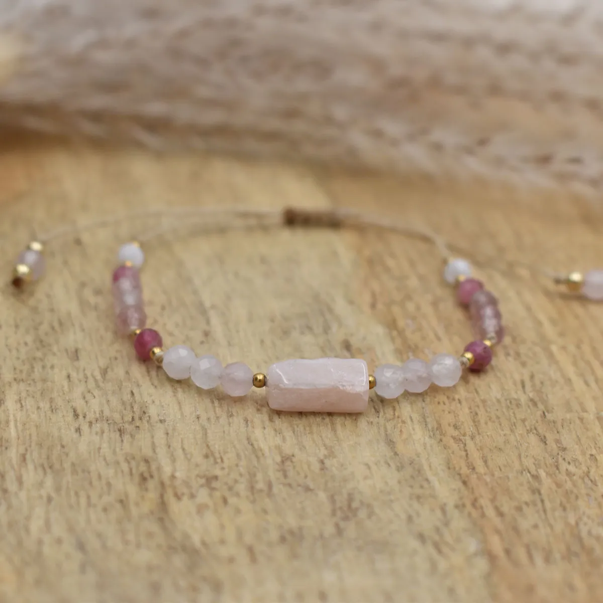 Bransoletka z kamieni naturalnych z Kunzytem - MIŁOŚĆ 4 Bransoletka z kamieni naturalnych z Kunzytem - MIŁOŚĆ - obrazek 4