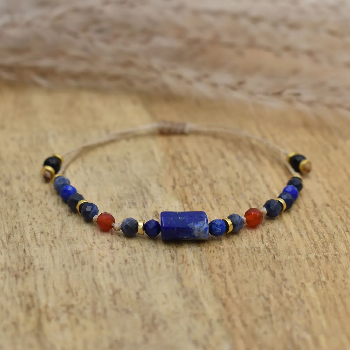 Bransoletka z kamieni naturalnych z Lapisem Lazuli na PEWNOŚĆ SIEBIE 4 Bransoletka z kamieni naturalnych z Lapisem Lazuli na PEWNOŚĆ SIEBIE - obrazek 4