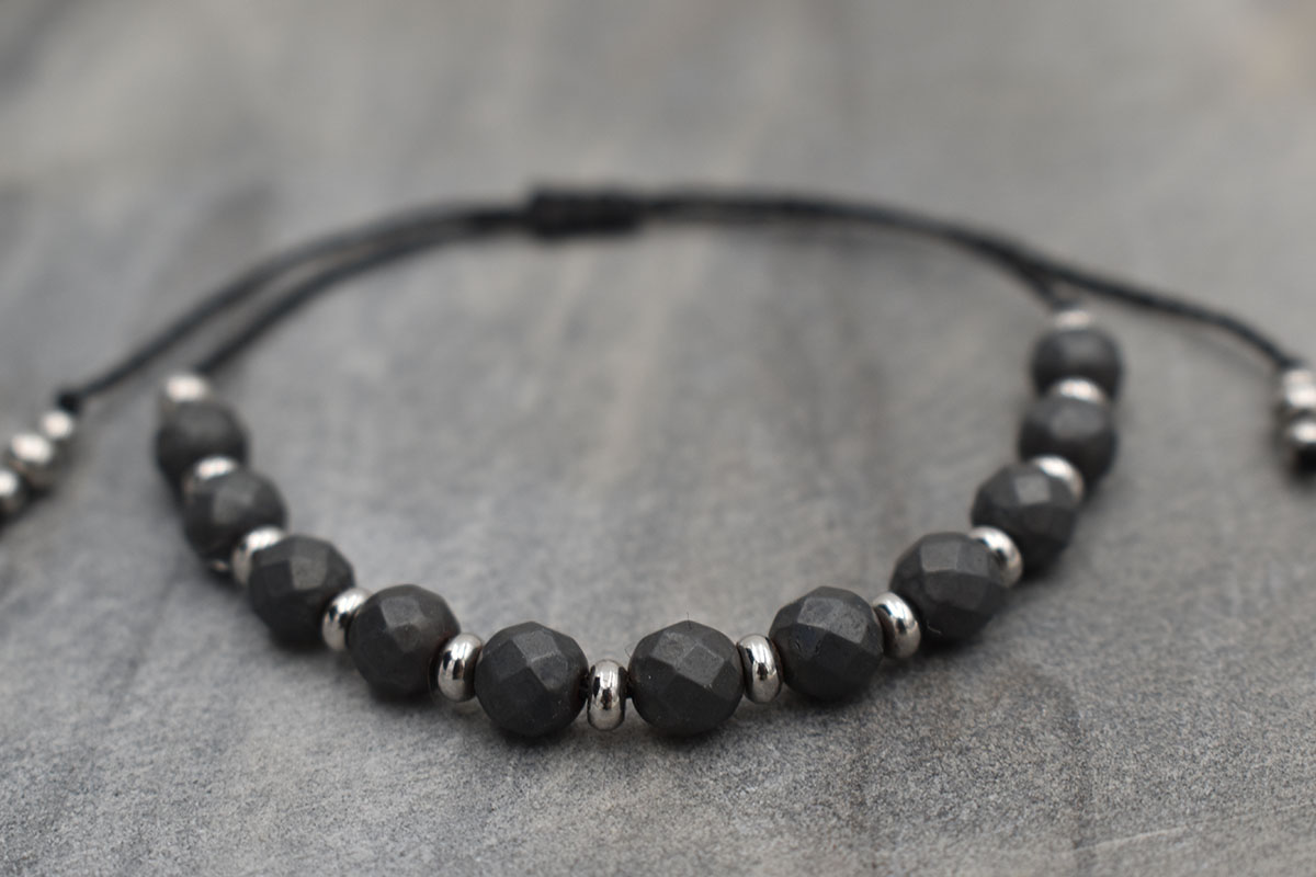 Bransoletka z kamieni naturalnych HEMATYT BLACK MATT 2 Bransoletka z kamieni naturalnych HEMATYT BLACK MATT - obrazek 2