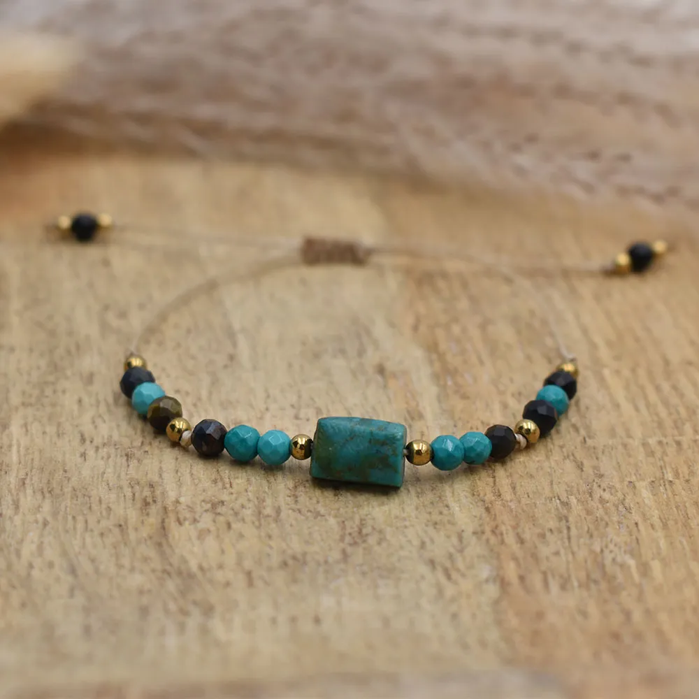 Bransoletka z kamieni naturalnych z Turkusem na SZCZĘŚCIE #2 5 Bransoletka z kamieni naturalnych z Turkusem na SZCZĘŚCIE #2 - obrazek 5