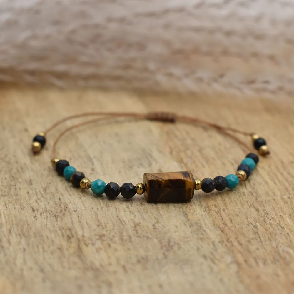 Bransoletka z kamieni naturalnych z Tygrysim okiem na SZCZĘŚCIE 4 Bransoletka z kamieni naturalnych z Tygrysim okiem na SZCZĘŚCIE - obrazek 4