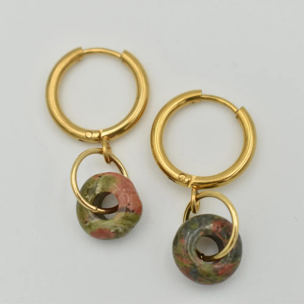 Kolczyki z Unakitem - Unakit Hoops 3 Kolczyki z Unakitem - Unakit Hoops - obrazek 3