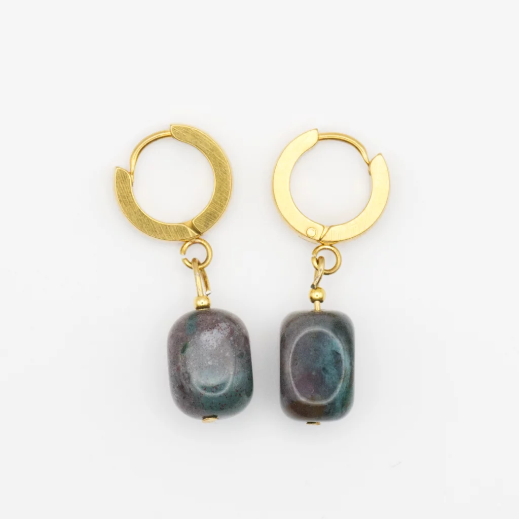 kolczyki z agatem indyjskim