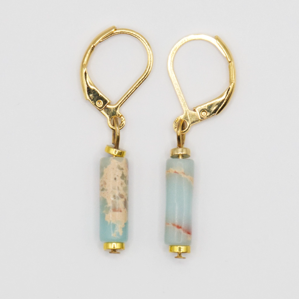 kolczyki slupek jaspis cesarski