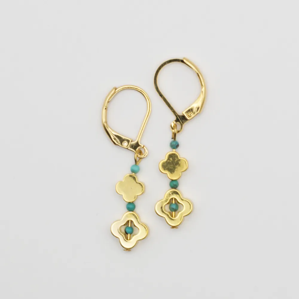 Moroccan - Kolczyki z Hematytem i Turkusem 7 Moroccan - Kolczyki z Hematytem i Turkusem - obrazek 7