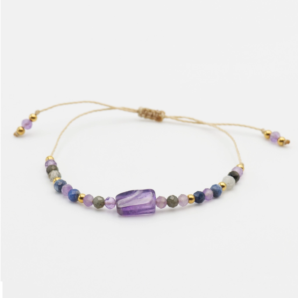 Bransoletka z kamieni naturalnych z Ametystem - POKONAJ LĘK