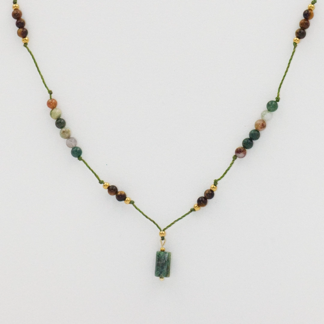 Naszyjnik z kamieniami naturalnymi i lepidolitem - Forest Green 2 naszyjnik z kolekcji naturals o nazwie forest z zielonym lepidolitem