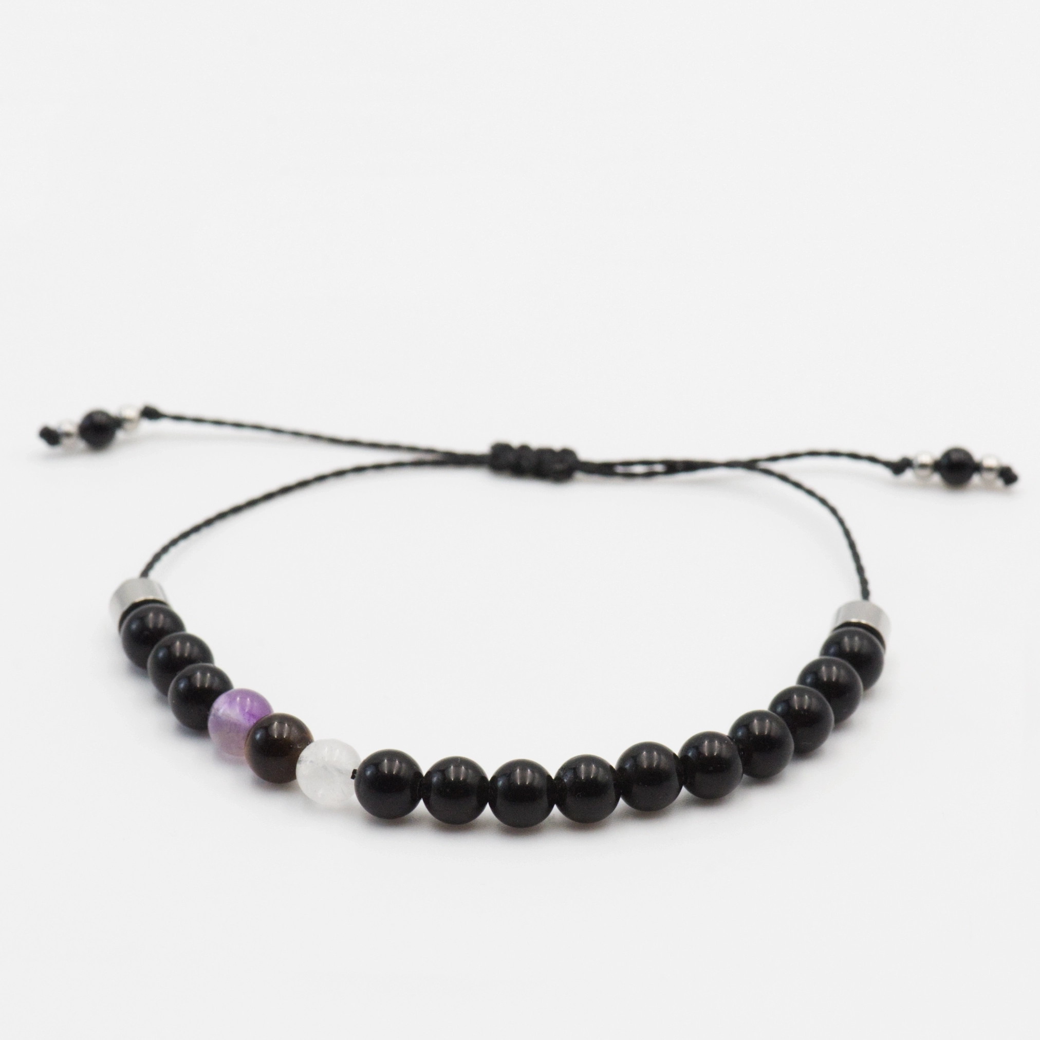 Bransoletka z kamieni naturalnych - ONYKS MAN SILVER 1 Bransoletka z kamieni naturalnych - ONYKS MAN SILVER