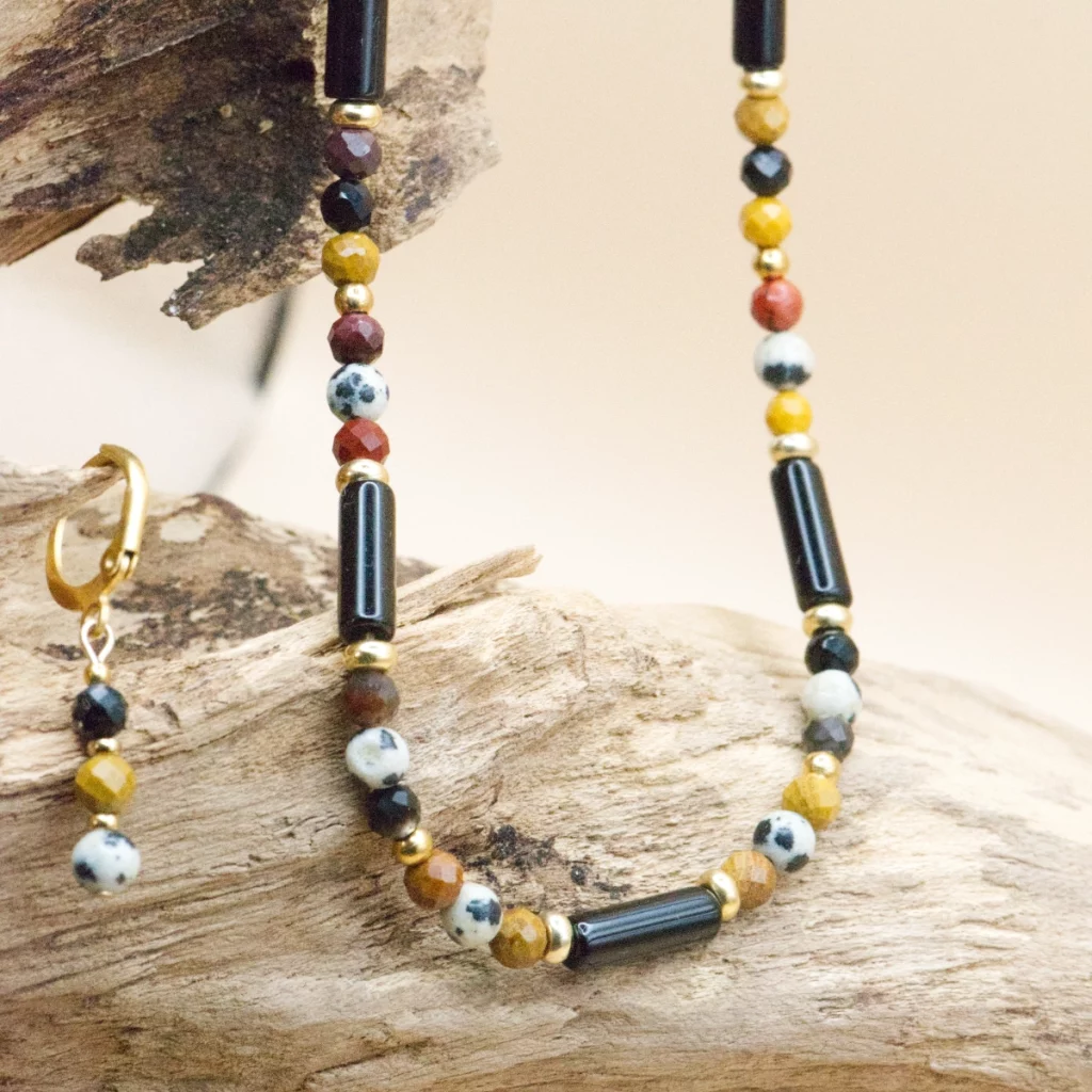 naszyjnik africa z onyksu japisju i mokaitu