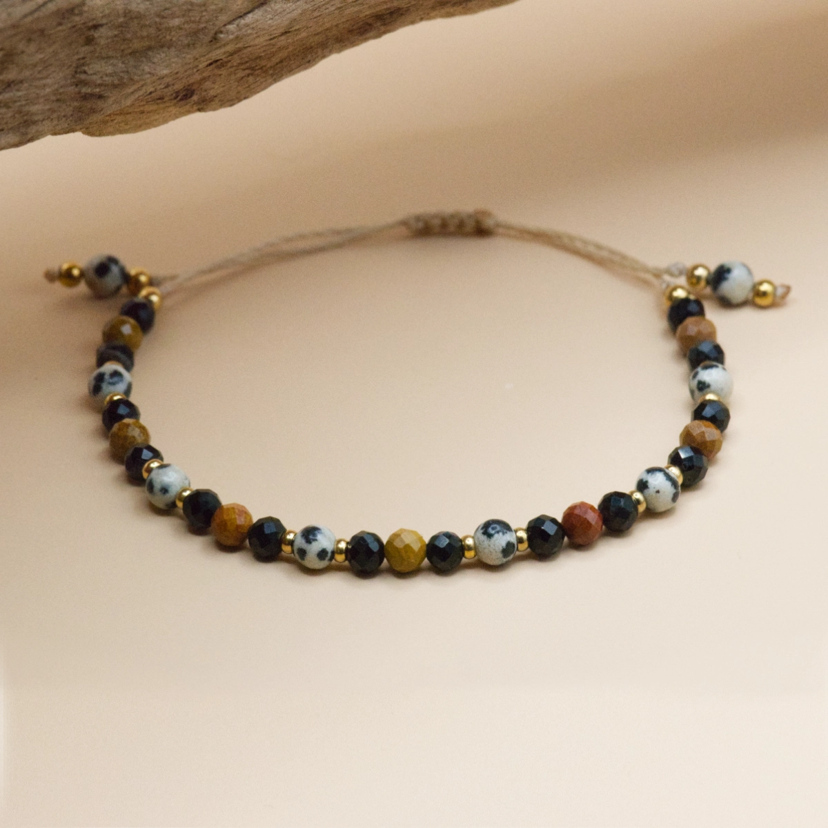 Bransoletka Africa 1 bransoletka z kolekcji Africa z jaspisu dalmatyńskiego mokaitu agatu i onyksu