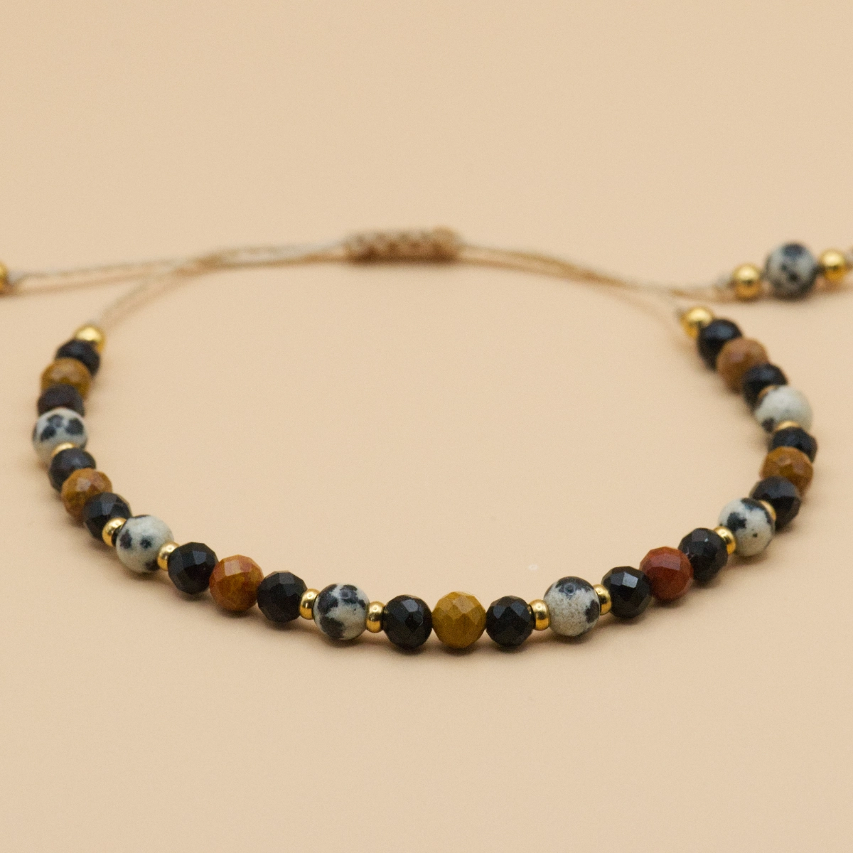 Bransoletka Africa 2 bransoletka z kolekcji africa z czarnym agatem mokaitem i jaspisem dalmatyńskim