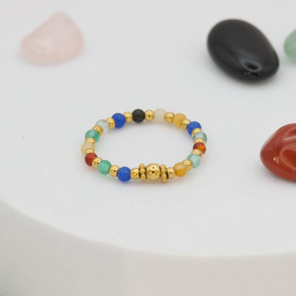 pierścionek z Agatami