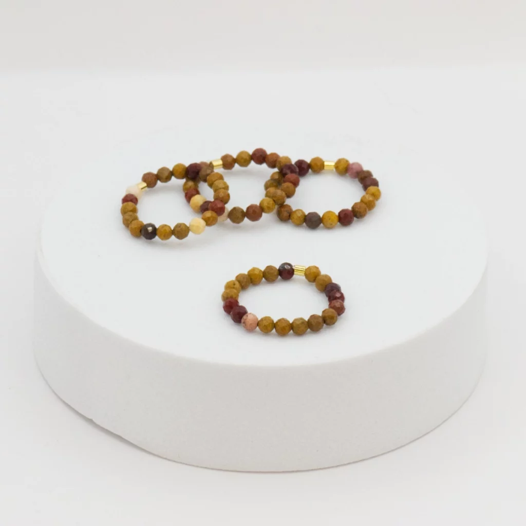 pierścionki z mokaitem