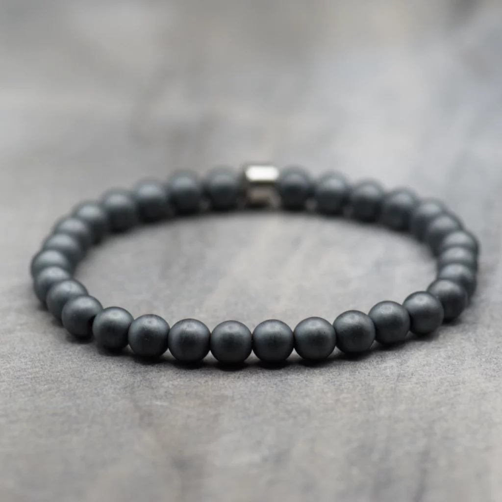 męska bransoletka z hematytem matowym pollygemstudio