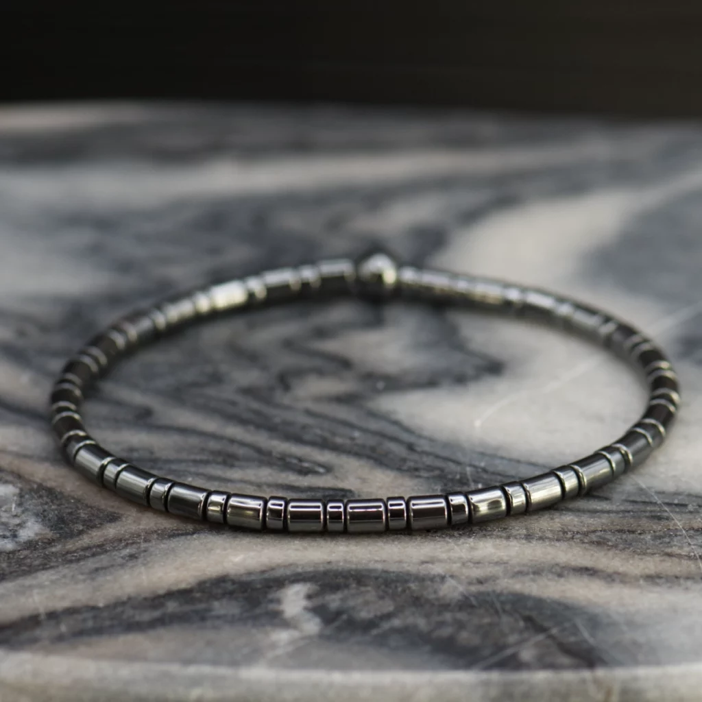 bransoletka z hematytu platerowanego pollygemstudio