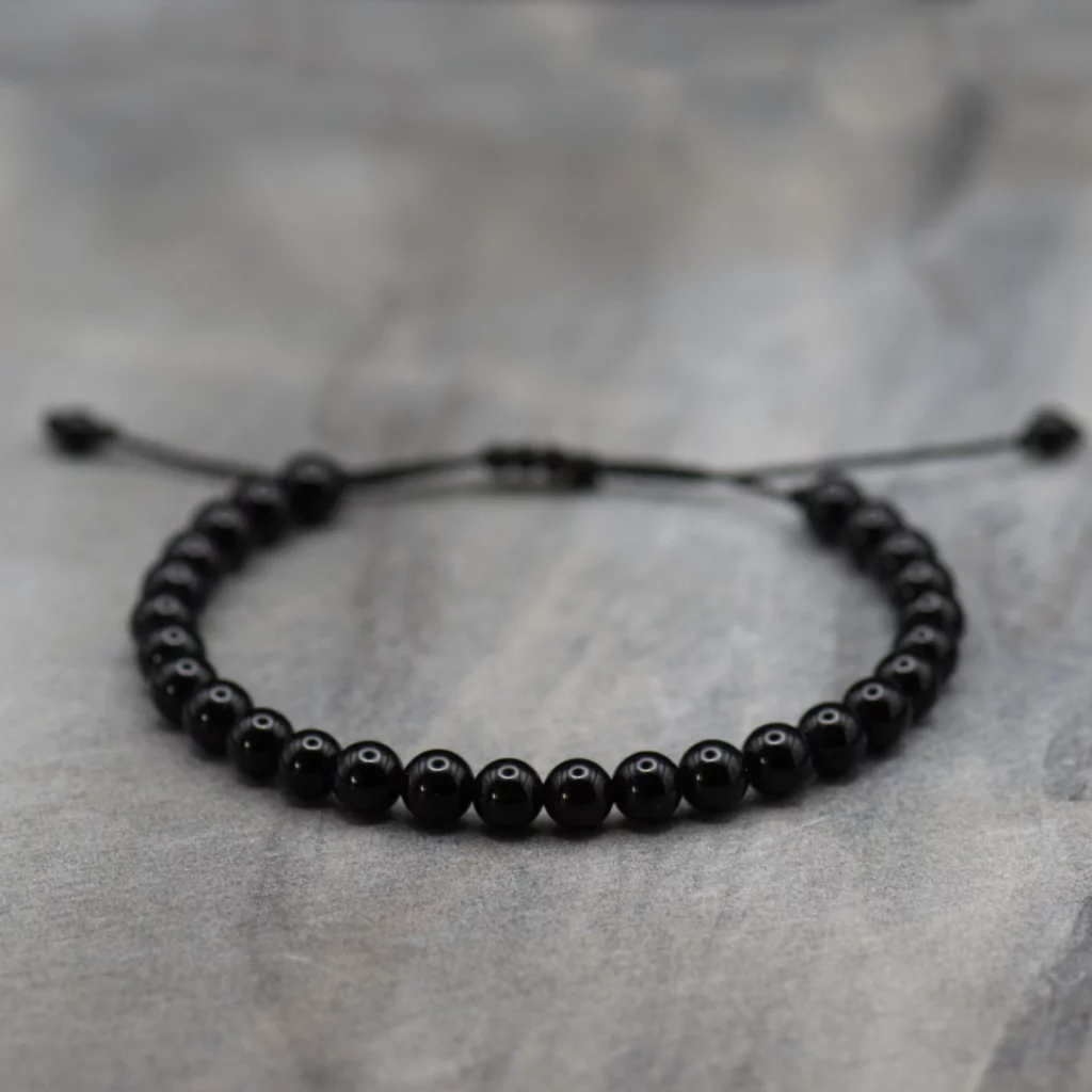 męska bransoletka z kamieni naturalnych onyksu pollygemstudio