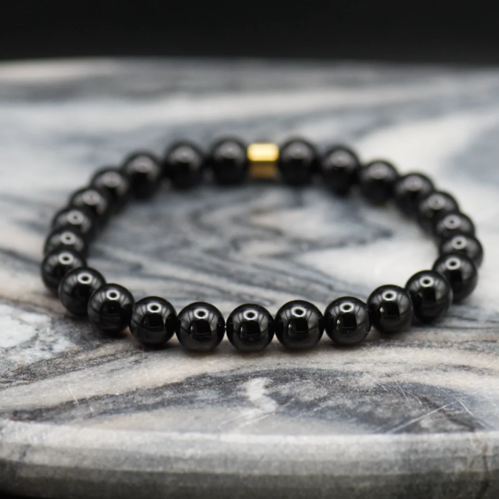 męska bransoletka z onyksem pollygemstudio