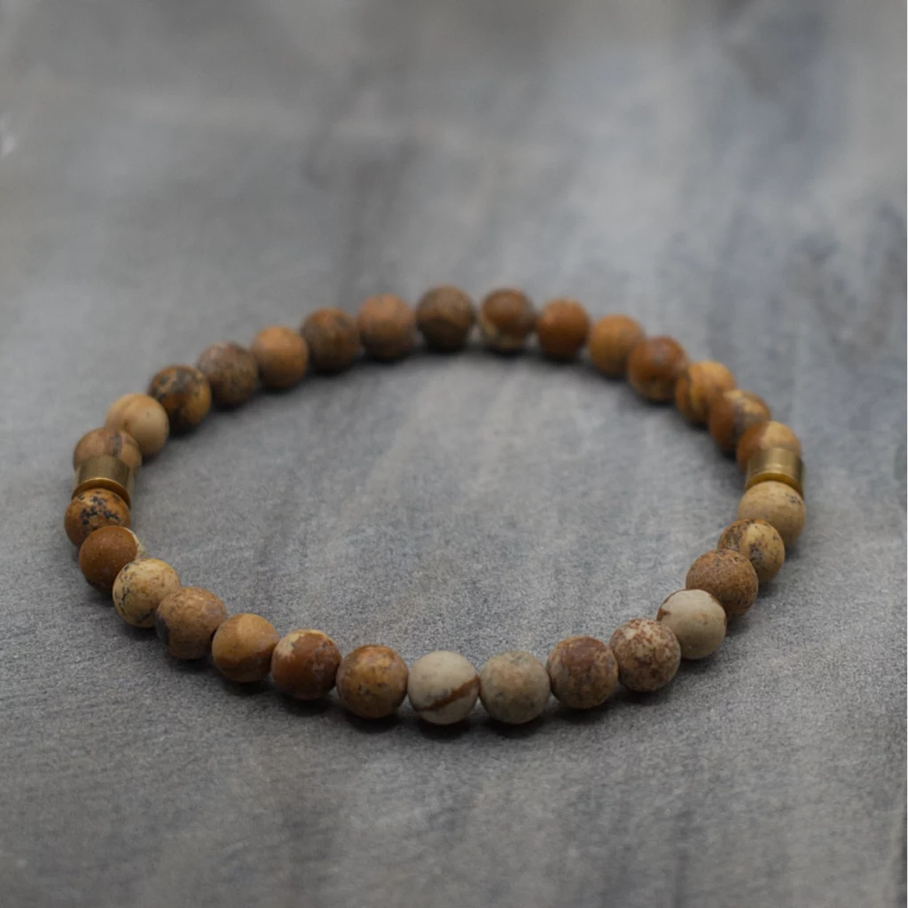 męska bransoletka z jaspisem obrazkowym pollygemstudio