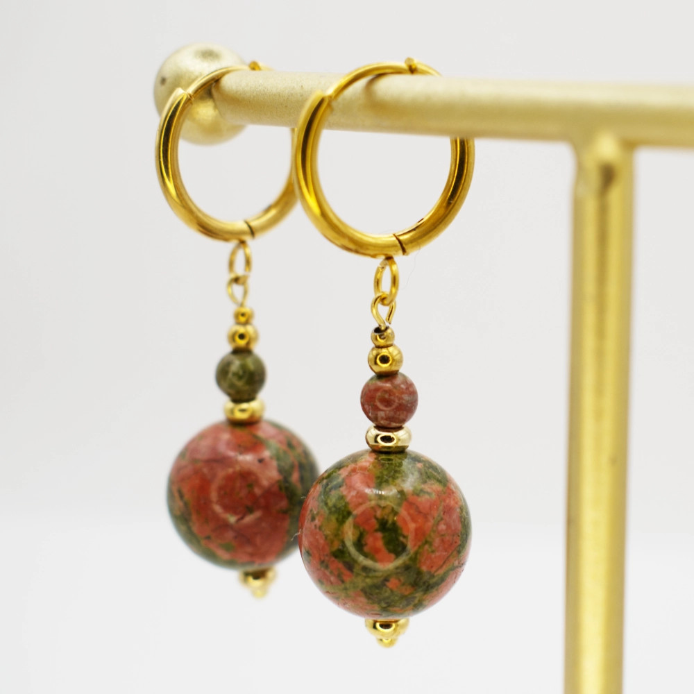 Kolczyki Kulki Z Unakitu