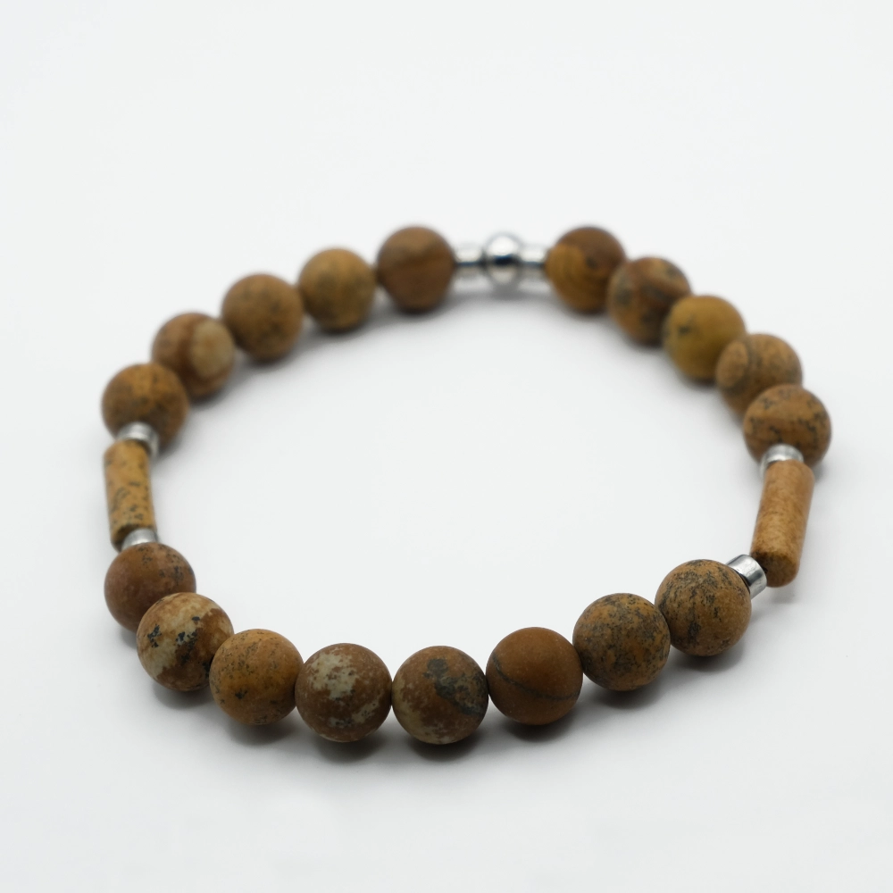 Bransoletka męska Jaspis Obrazkowy