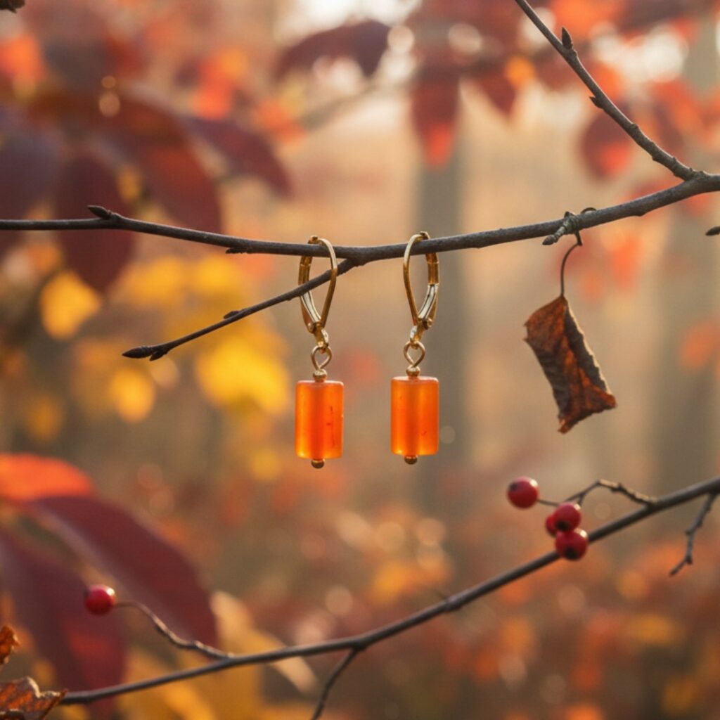 Kolczyki z Agatem Pomarańczowym