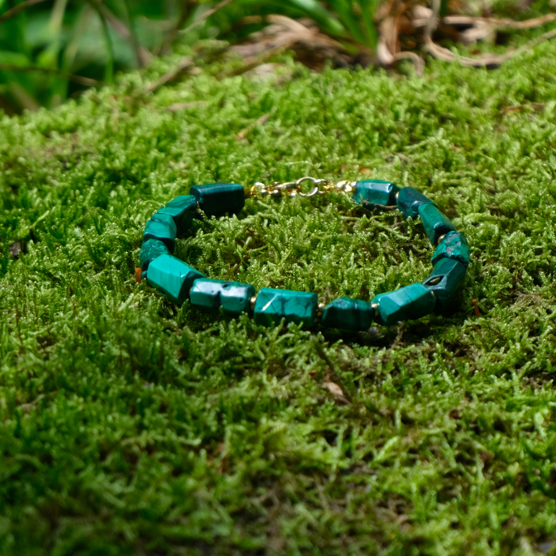 Bransoletka z Malachitu RAW 1 Bransoletka z Malachitu RAW