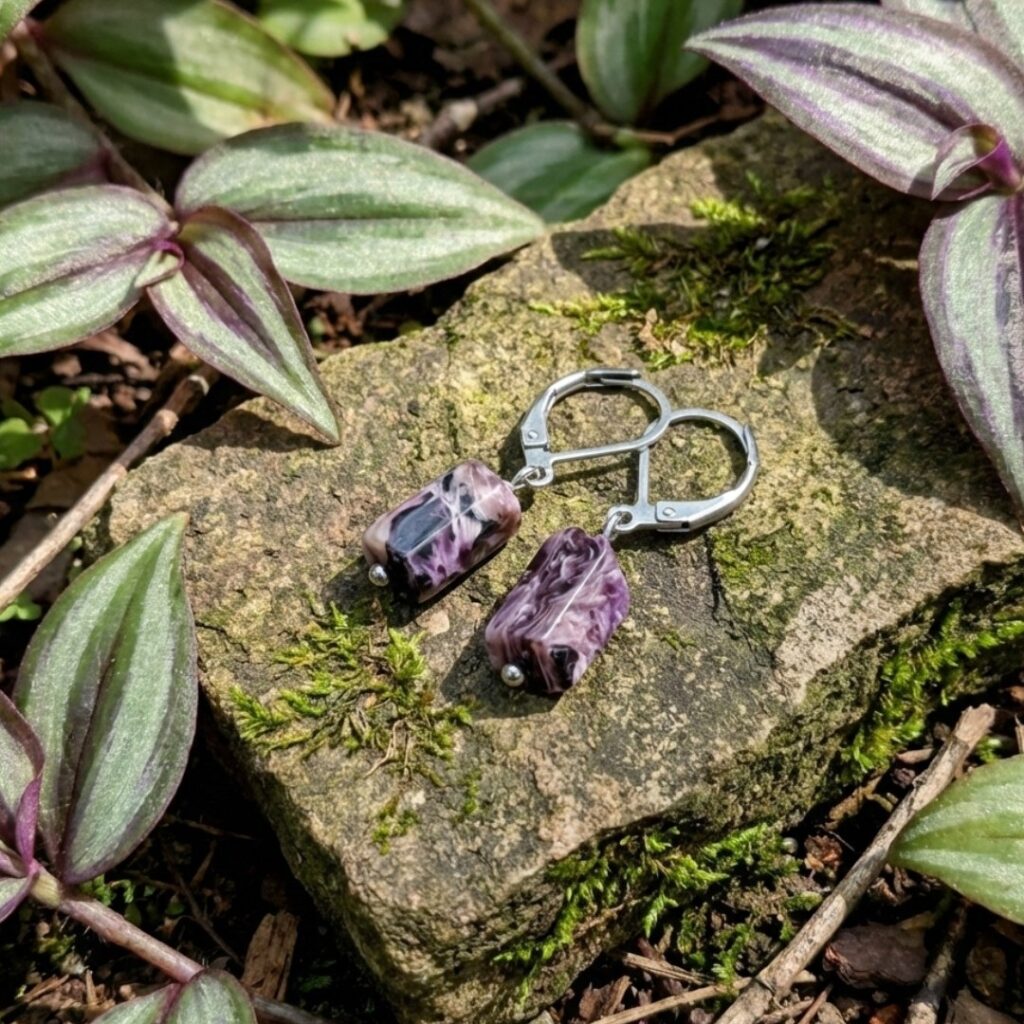 Kolczyki z Czaroitem