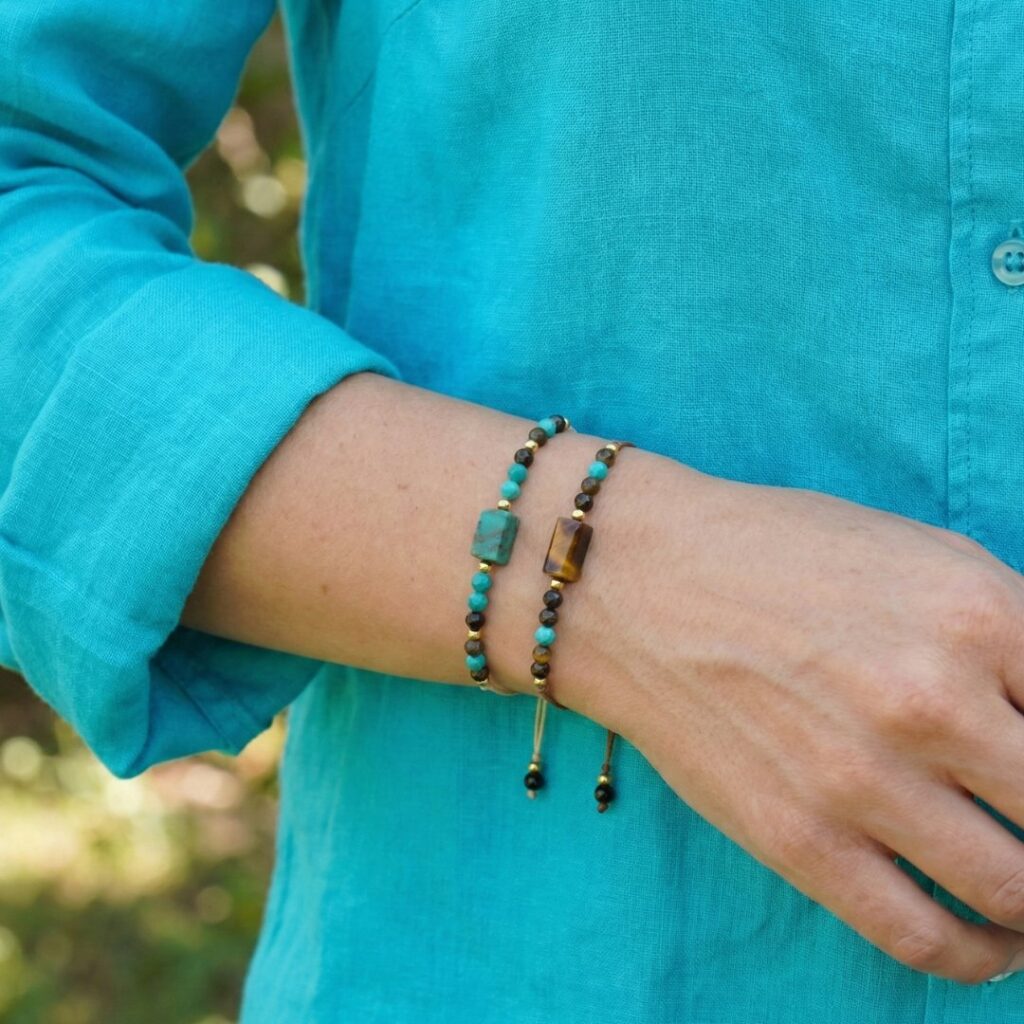 Bransoletka z kamieni naturalnych z Turkusem na SZCZĘŚCIE #2