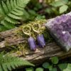 KOLCZYKI Z AMETYSTEM 4 kolczyki one gem z ametystem