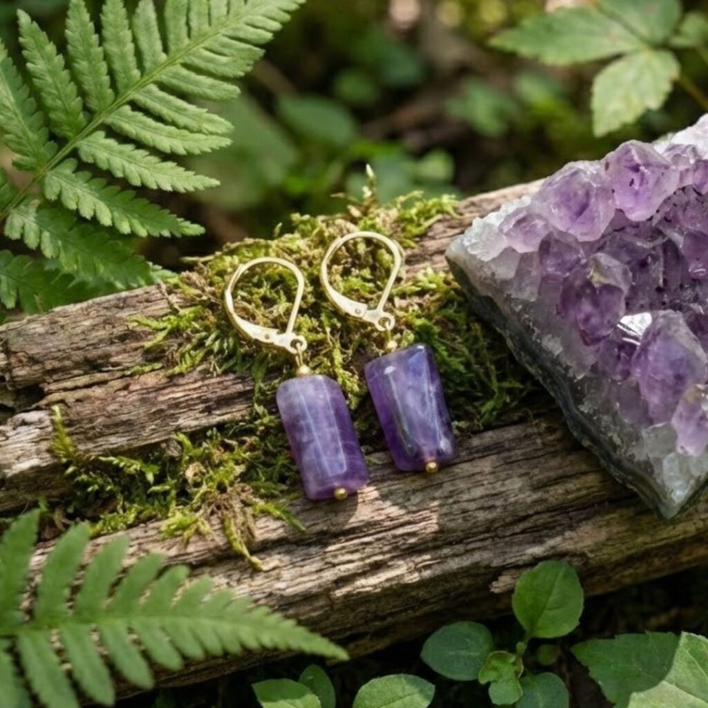 KOLCZYKI Z AMETYSTEM